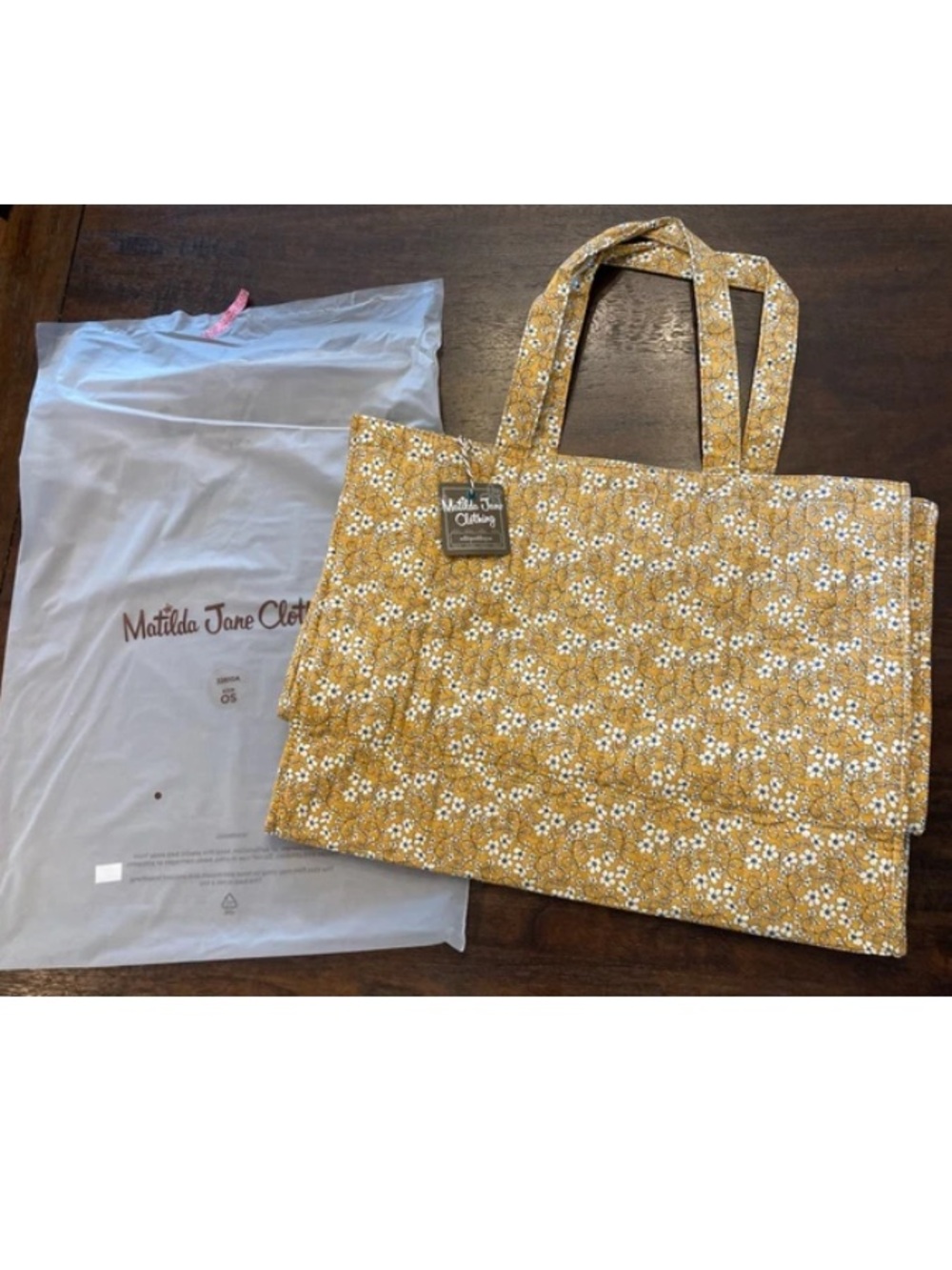 Matilda Jane Yellow Floral Large Oversized Enchanted Tote NWT New Bag Luggage